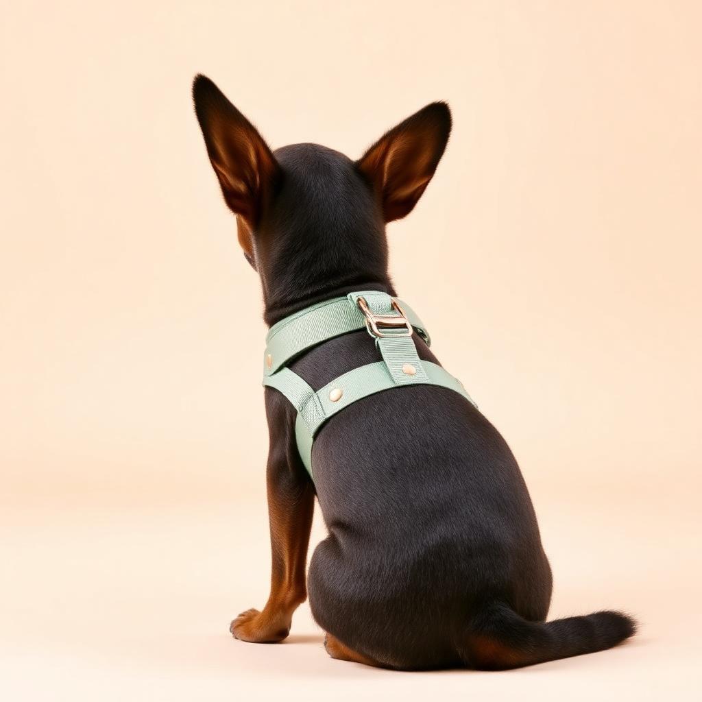 Adjustable pet harness in sage green